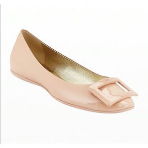 Roger Vivier Gommette Ballerina Flats‎ Nude 7.5 Patent Leather Shoes $625